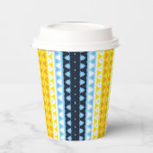 Boho Groovy Geometrisch Abstract AroAce Pride Flag Papieren Bekers (Links)