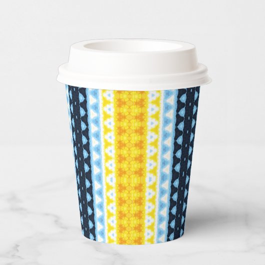 Boho Groovy Geometrisch Abstract AroAce Pride Flag Papieren Bekers (Rechts)