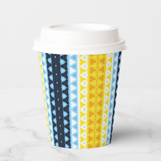 Boho Groovy Geometrisch Abstract AroAce Pride Flag Papieren Bekers (Voorkant)