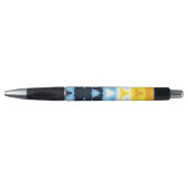 Boho Groovy Geometrisch Abstract AroAce Pride Flag Pen (Voorkant)