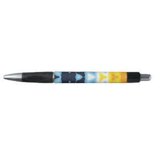 Boho Groovy Geometrisch Abstract AroAce Pride Flag Pen