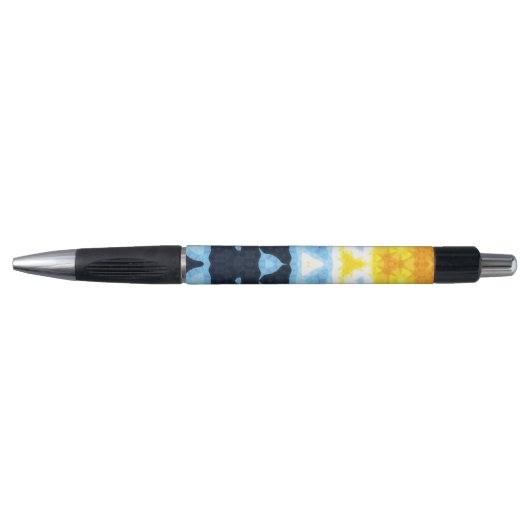Boho Groovy Geometrisch Abstract AroAce Pride Flag Pen (Voorkant)