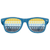 Boho Groovy Geometrisch Abstract AroAce Pride Flag Retro Zonnebril (Voorkant)