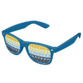 Boho Groovy Geometrisch Abstract AroAce Pride Flag Retro Zonnebril (Gekanteld)