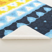 Boho Groovy Geometrisch Abstract AroAce Pride Flag Sherpa Deken (3/4)