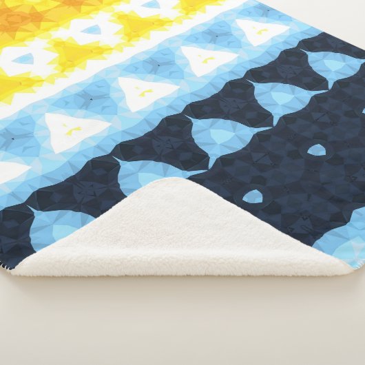 Boho Groovy Geometrisch Abstract AroAce Pride Flag Sherpa Deken (3/4)