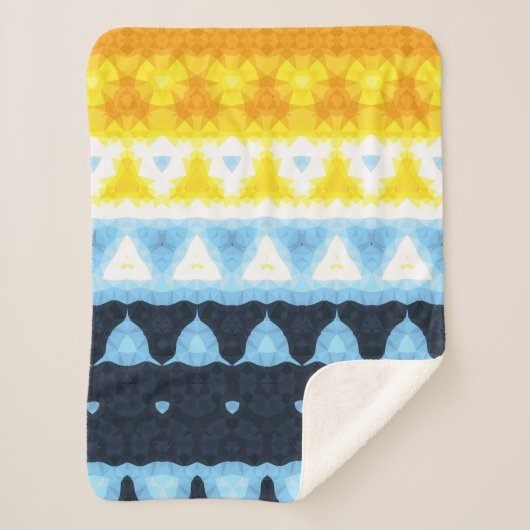Boho Groovy Geometrisch Abstract AroAce Pride Flag Sherpa Deken (Voorkant)