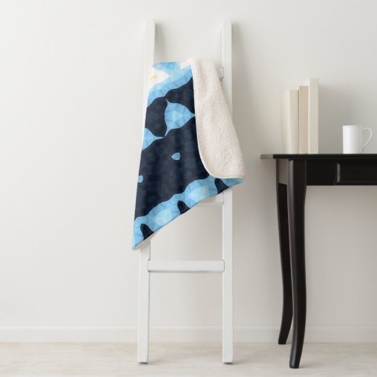 Boho Groovy Geometrisch Abstract AroAce Pride Flag Sherpa Deken (In situ)