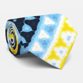 Boho Groovy Geometrisch Abstract AroAce Pride Flag Stropdas (Opgerold)