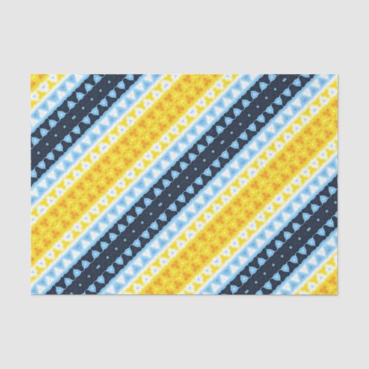 Boho Groovy Geometrisch Abstract AroAce Pride Flag Tissuepapier (Voorkant)