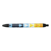 Boho Groovy Geometrisch Abstract AroAce Pride Flag Zwarte Inkt Pen (Voorkant)