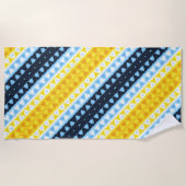 Boho Groovy Geometrisch Abstract AroAce Pride Vlag Strandlaken (Voorkant)