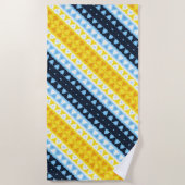 Boho Groovy Geometrisch Abstract AroAce Pride Vlag Strandlaken (Voorkant)
