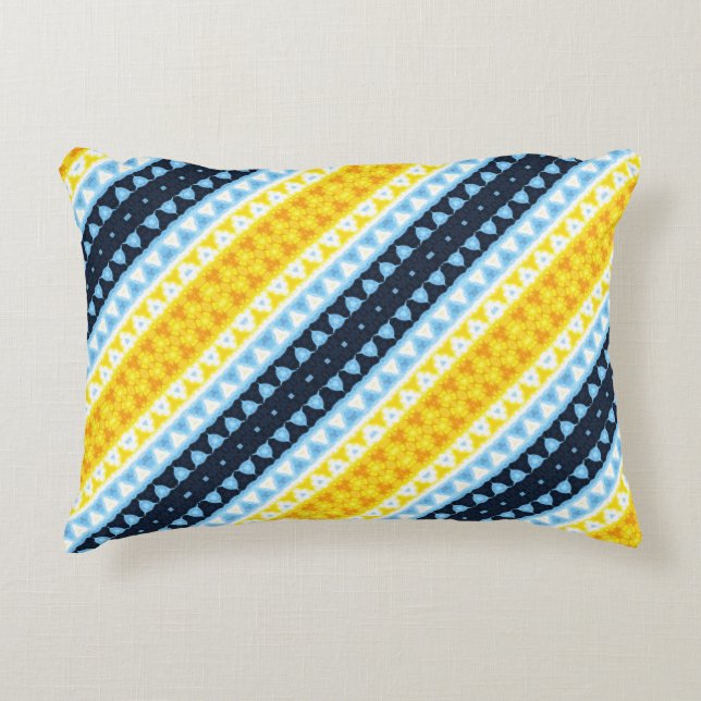 Boho Groovy Geometrische Abstracte AroAce Pride Vl Accent Kussen (Voorkant)