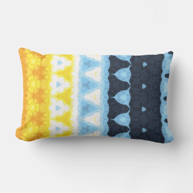 Boho Groovy Geometrische Abstracte AroAce Pride Vl Buitenkussen (Voorkant)
