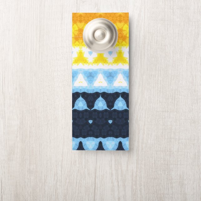 Boho Groovy Geometrische Abstracte AroAce Pride Vl Deurhanger (Op knop)