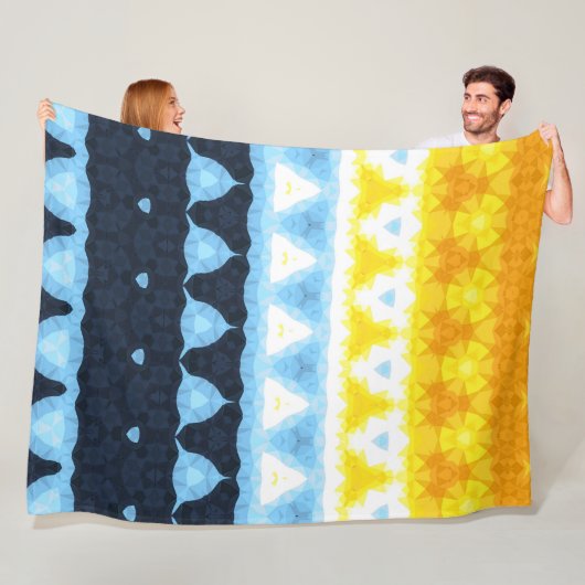 Boho Groovy Geometrische Abstracte AroAce Pride Vl Fleece Deken (In situ)