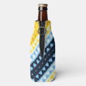 Boho Groovy Geometrische Abstracte AroAce Pride Vl Flesjeskoeler (Fles Achterkant)