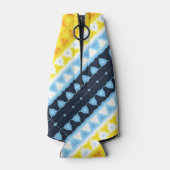 Boho Groovy Geometrische Abstracte AroAce Pride Vl Flesjeskoeler (Achterkant)