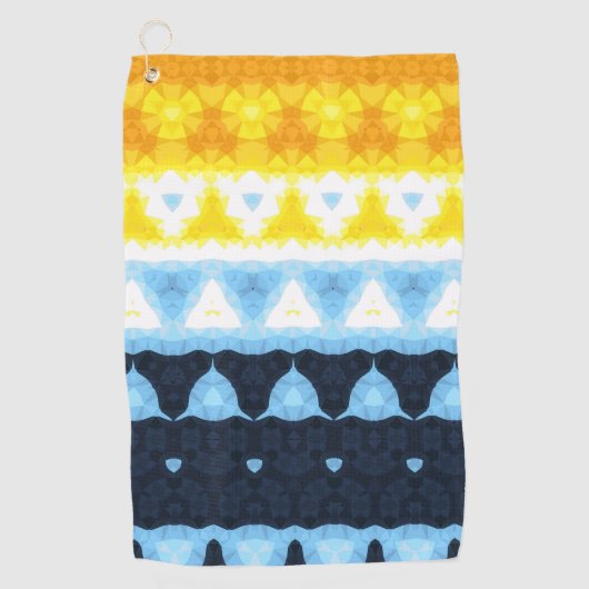Boho Groovy Geometrische Abstracte AroAce Pride Vl Golfhanddoek (Voorkant)