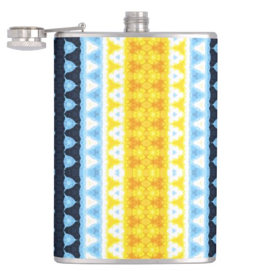 Boho Groovy Geometrische Abstracte AroAce Pride Vl Heupfles (Geopend)