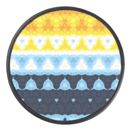Boho Groovy Geometrische Abstracte AroAce Pride Vl Hockey Puck (Voorkant)