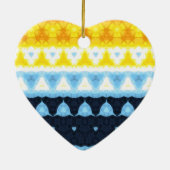 Boho Groovy Geometrische Abstracte AroAce Pride Vl Keramisch Ornament (Achterkant)