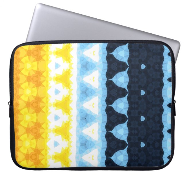 Boho Groovy Geometrische Abstracte AroAce Pride Vl Laptop Sleeve (Voorkant)