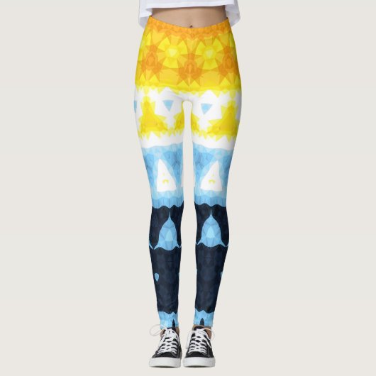 Boho Groovy Geometrische Abstracte AroAce Pride Vl Leggings (Voorkant)