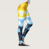 Boho Groovy Geometrische Abstracte AroAce Pride Vl Leggings (Rechts)