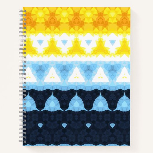 Boho Groovy Geometrische Abstracte AroAce Pride Vl Notitieboek (Voorkant)