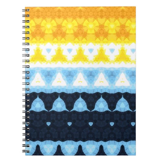 Boho Groovy Geometrische Abstracte AroAce Pride Vl Notitieboek (Voorkant)