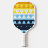 Boho Groovy Geometrische Abstracte AroAce Pride Vl Pickleball Paddle (Voorkant)
