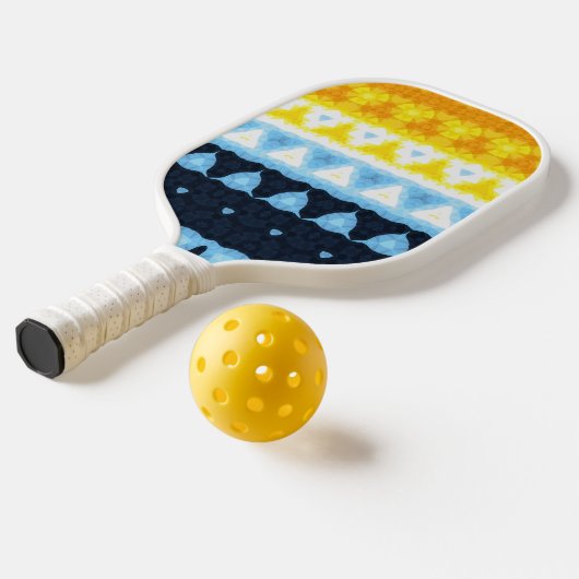 Boho Groovy Geometrische Abstracte AroAce Pride Vl Pickleball Paddle (Laag 2)