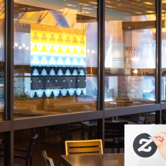 Boho Groovy Geometrische Abstracte AroAce Pride Vl Raamsticker (Restaurant Raam)
