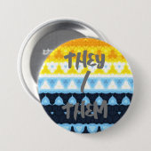 Boho Groovy Geometrische Abstracte AroAce Pride Vl Ronde Button 7,6 Cm (Voorkant /achterkant)