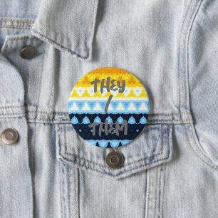 Boho Groovy Geometrische Abstracte AroAce Pride Vl Ronde Button 7,6 Cm