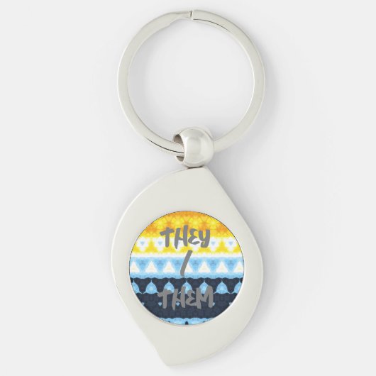 Boho Groovy Geometrische Abstracte AroAce Pride Vl Sleutelhanger (Voorkant)