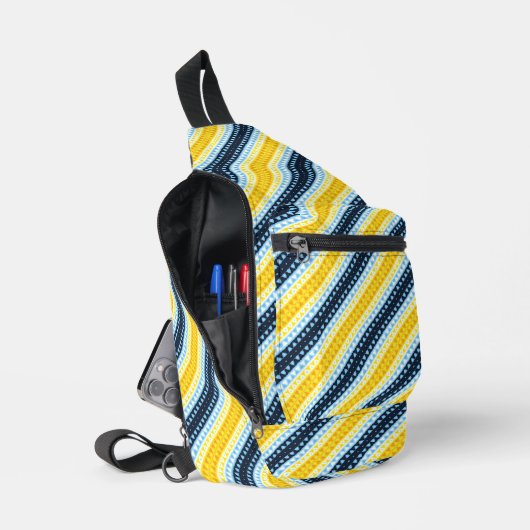 Boho Groovy Geometrische Abstracte AroAce Pride Vl Sling Bag (Open)