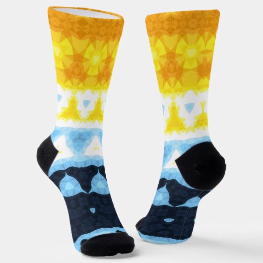 Boho Groovy Geometrische Abstracte AroAce Pride Vl Sokken (Gebogen)