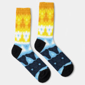 Boho Groovy Geometrische Abstracte AroAce Pride Vl Sokken (Rechts)