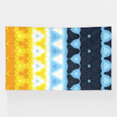 Boho Groovy Geometrische Abstracte AroAce Pride Vl Spandoek (Horizontaal)