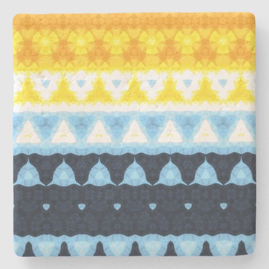 Boho Groovy Geometrische Abstracte AroAce Pride Vl Stenen Onderzetter (Voorkant)