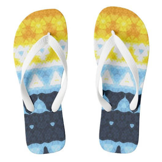 Boho Groovy Geometrische Abstracte AroAce Pride Vl Teenslippers (Voetbed)