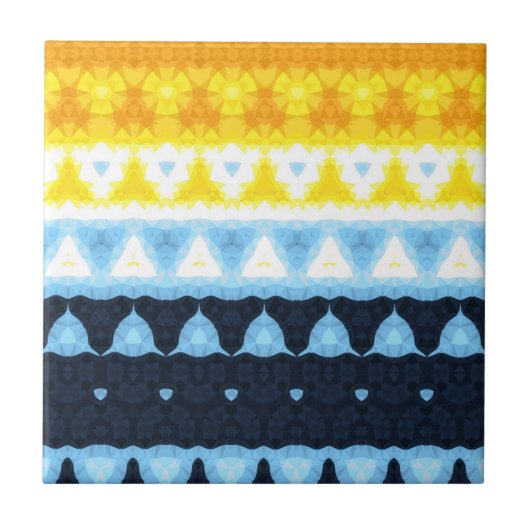 Boho Groovy Geometrische Abstracte AroAce Pride Vl Tegeltje (Voorkant)