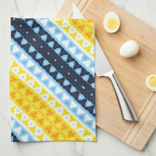 Boho Groovy Geometrische Abstracte AroAce Pride Vl Theedoek (Quarter Fold)