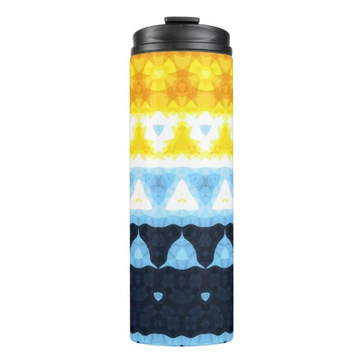 Boho Groovy Geometrische Abstracte AroAce Pride Vl Thermosbeker (Voorkant)