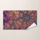Boho Groovy Kleurrijke Jewel Tone Abstract Fractal Bad Handdoek (Handdoek)