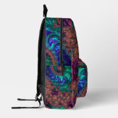 Boho Groovy Kleurrijke Jewel Tone Abstract Fractal Bedrukte Rugzak (Links)