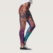 Boho Groovy Kleurrijke Jewel Tone Abstract Fractal Leggings (Rechts)
